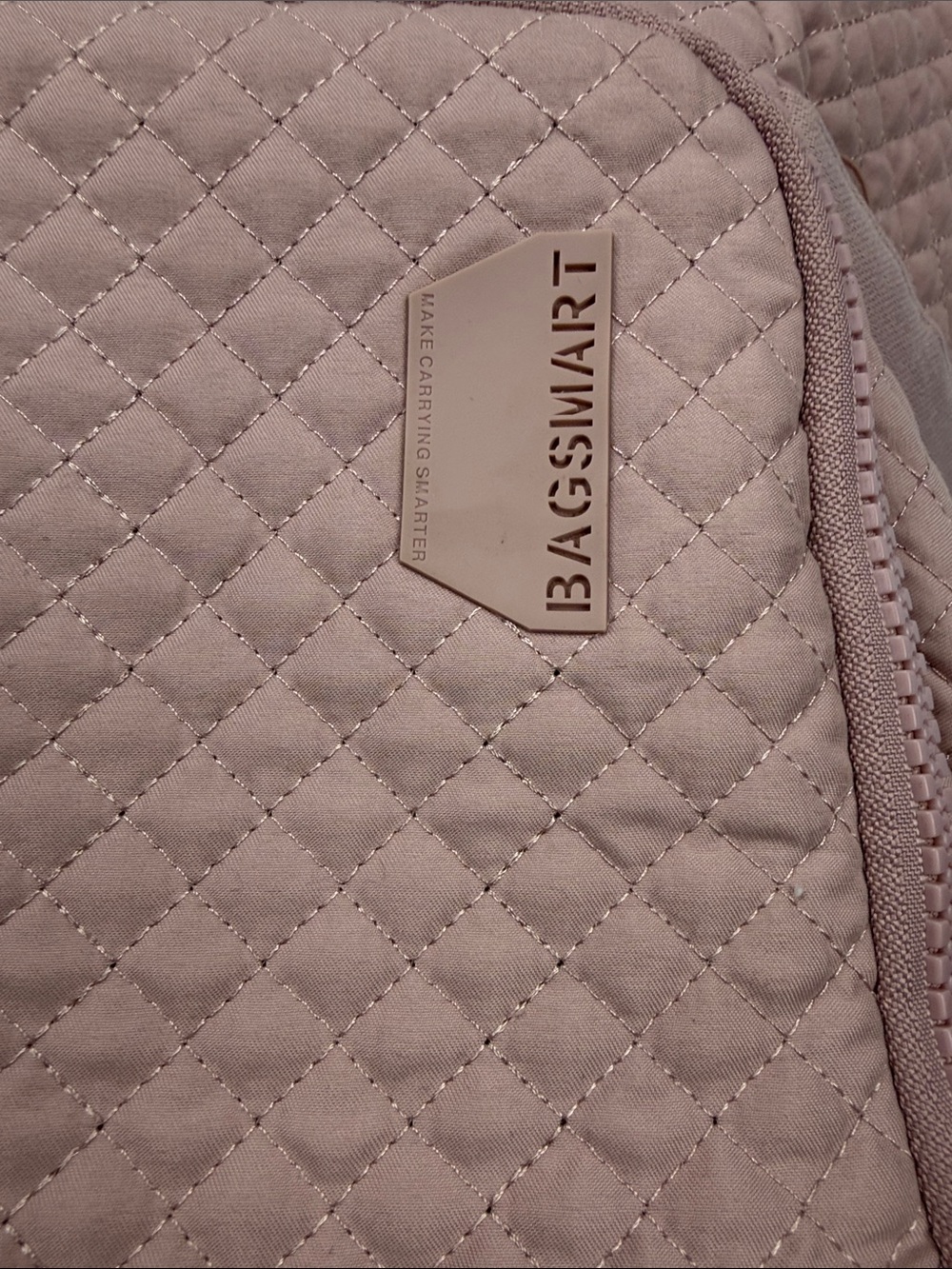Bagsmart Quilted Blush Pink Backpack - Picture 10 of 10
